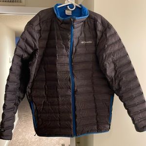 Columbia puffer jacket 3xl grey and blue